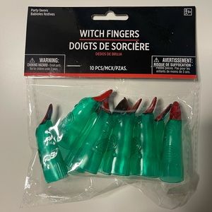Green Witch Fingers Plastic Finger Covers 10 Count Costume Halloween Party Favor